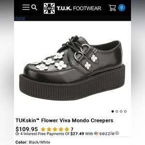 T.U.K. Flower Viva Mondo Creepers Size 5 - LIKE NEW!!!
